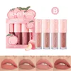 Lipstick 4pcsset Velvet Matte Lip Gloss płynna szminka Wodoodporna Długo trwała nagi makijaż warg Kobiety Czerwony Lip Cosmetics 231016