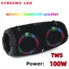 Altoparlanti portatili impermeabili altoparlanti Bluetooth ad alta potenza RGB RGB RGB Light Wireless Subwoofer 360 STROURN SARCHIO TWS FM Boom Box 231017