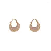 Boucles d'oreilles créoles Design coréen, bijoux à la mode, ensemble en cuivre plaqué or 14K, Zircon en forme de U, accessoires de travail quotidiens élégants pour femmes