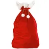 Hediye Sargısı Noel Büyük Noel Baba Çanta ile Drawstring Cord Velvet Noel Baba