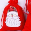 Present Wrap Christmas Large Santa Claus Påsar med dragkörningsladd Velvet Santa S Present säck för Xmas Toys Decoration 231017