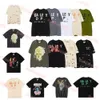 essMens Camisetas Designer Mens Camisetas Verão Gallerise Depts Camisa Vintage Wash Do Old Angel Galerias Skeleton Car Graffiti Imprimir Casual Solto Curto SlSML