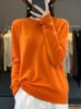Kvinnors tröjor Aliselect Fashion Merino Wool Cashmere Kvinnor Stickad tröja Oneck långärmad Pullover Autumn Clothing Jumper Top