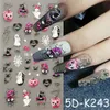 Aufkleber, Abziehbilder, 5D-Halloween-Nagelprägung, weißer Totenkopf, Blume, Kürbis, selbstklebend, Spinnennetz, Cartoon, Manucures Slider NL5DK242 231017