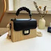 Cross Body Straw Beach Bag for Summer Pleated Handle Luxury Designer Bag Color Crossbody Purse and Handbag Lady Bolsosstylisheendibags