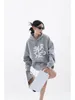 Hoodies femininos 2023 outono algodão pulôver hoodie para mulheres vaga carta impressão mangas compridas casual quente oversize baggy senhoras topos