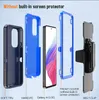 3 Samsung Galaxy A05 A05S A15 A25 5G A23 A13 A04S A03S S22 Plus S21 Belt Clip이있는 Combo Holster Rugged Kick Stand Cover의 3 개 수비수 충격 방지 전화 케이스.