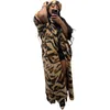 Etniska kläder 2023 Plus Size African Dresses For Women Autumn Sexig Short Sleeve Traditionell Leopard Print Dress Muslim Fashion Abaya