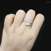 Pierścionki ślubne Caoshi moda Asymetryczna pierścionek projektowy na codzienną imprezę Princess Square Cubic Zirconia Finger Akcesoria biżuteria