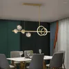 Lampes suspendues Nordic Restaurant Lights Moderne Simple Luxe Creative Art Magic Bean Lampe Strip Salon Salle à manger Lustre