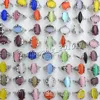 Mixed assorted Colourful Natural Cat Eye Gemstone Stone Silver Tone Women's Rings R0135 New Jewelry 50pcs lot268m