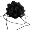Choker Vintage Romantic Flower Necklace 3D Fabric Modeling For Women Girls Decorations