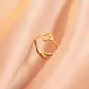 Fashion 18K Clover Designer ring Classic van diamond rings wedding jewelry Adjustable love band ring gold silvery chrome heart ring Valentines Mothers Day gift