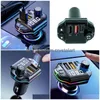 Transmetteur Fm pour voiture, Compatible Bluetooth, A10, lumière d'ambiance colorée, Bt 5.0, chargeur de lecteur Mp3