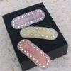 P brand letters designer hair clip barrettes luxury shining diamond acrylic classic hair pins for girls women party jewelry gift262B