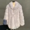 Cappotto invernale da donna in pelliccia 2023 di media lunghezza, moda europea e americana