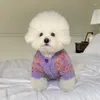 Vestuário para cães de alta qualidade suéter de animal de estimação inverno teddy malha quente pulôver comparado ao urso cor sólida roupas casuais botão acima camisa