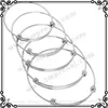 Pulseira ijb0214 300pcs/lote por atacado tamanho adulto 45mm-60mm pulseiras de arame simples extensíveis ajustáveis para charme