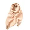 Sciarpe Reversibile Solido Sciarpa di Cashmere Spessa Donna Grande 180/66 cm Pashmina Inverno Caldo Scialle Avvolge Bufanda Femminile Con Nappa