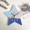 Wandklokken schattige geometrische pentagram ster stille klok voor kinderkamer