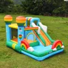 Inflatable Bounce House for Kids Bouncy House with Blower Indoor Outdoor Jumping Bouncer with Castle Slide for Children Party Hot-air Balloon Theme Playhouse Toys