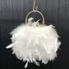 Avondtassen Luxe Struisvogelveren Tassel Tas Voor Vrouwen Herfst Winter Diner Banket Koppelingen Metalen Handvat Handtassen Party Clutch