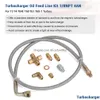 Kit de ligne d'alimentation en huile de turbocompresseur 1/8Npt 4An 38 pour T3 T4 T04E T60 T61 T60-1 en acier inoxydable tressé Pqy-Tol33, livraison directe