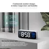 Desk Table Clocks Music Alarm Clock Temperature Humidity Voice Control/Alaways On Table Clock Dual Alarm Wall Rechargeable Digital LED Clocks 231017