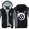 Herren Hoodies Fullmetal Alchemist Anime Hoodie Jacke Mantel Winter Fleece Dicke Warme Sweatshirts Langarm Plus Größe
