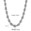 Цепи 3/5/7 мм, мужское повседневное ожерелье для женщин, витая цепочка из нержавеющей стали, золотого, серебряного цвета, 22 дюйма, ювелирные изделия LKN635