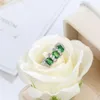 LUCKYSHINE Regalo para Amigo Deslumbrante Anillo de Cuarzo Verde de Fuego Completo Chapado en Plata de Ley 925 para Mujer Anillos de Circón Cz Rusia Americana A298H