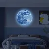 Stickers muraux 3D lumineux lune autocollant esthétique décor PVC fluorescent lueur dans le noir créatif enfant chambre 231017