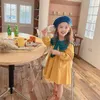 Robes d'automne pour filles, vêtements mignons de Style coréen, manches longues, col rabattu, princesse de fête