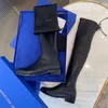 SW 5050 Designer Botas femininas saltos baixos coxa botas de alta qualidade estiram sapatos de camurça falsa mulher avenida stuart avenue city bota de joelho weitzman