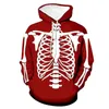 Herrtröjor halloween rolig skräckskelett 3d tryck streetwear män kvinnliga tröjor överdimensionerade hoodie barn tröjor spår