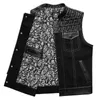 Men's Jackets SOA Club Style Motorcycle Leather Vest Men Cowhide Denim Patchwork Waistcoat Biker Vests Man Sleeveless Jacket 231016