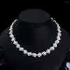 Kettingen ThreeGraces Elegant Shining Zirconia Steen Geometrische CZ Ketting Voor Vrouwen Bruids Bruiloft Sieraden PN173