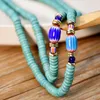 Choker European And American Holiday Blue Turquoise Colored Glass Beaded Necklace