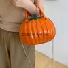 Cross Body Halloween Waterproof Chain Crossbody Bag 2023 Pumpkin Fashion Sling PU Leather Top Handle Bagsblieberryeyes
