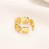 Luxury Designer Letter Rings Women 18K Gold Plated Crystal Rhinestone Brass Copper Zircon Love Wedding Jewelry Supplies Ring Fine Carving Finger Ring