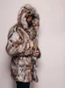 Men's Leather Faux Leather Winter Faux Fur Coat Winter MenThick Hooded Fluffy Long Sleeve Warm Outerwear Luxury Fur Jacket Long Sleeve Bontjas Mens 231016