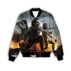 Moletes de moletons masculinos Jackets masculinos American Walking Dead 3D Digital Printed Men Jacket Menas de manga longa com zíper2023