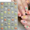 Adesivi Decalcomanie Cartoon Ghost Nail per Halloween 5D Relif Skull Bone Pumpkin Bat Black Moon Design Foil per manicure NLLBW008 231017