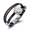 Charme pulseiras clássico poker preto/café tecer couro masculino fácil-gancho sorte casal pulseira feminino jóias pulsera gota