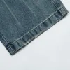 Jeans masculinos americano retro high street estilo branco reto casual solto homens perna larga simples baggy azul denim calças