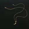 Pendanthalsband med 18 K Gold Moon Star Charms Halsband Kvinnor Rostfritt stål Jycken Designer T Show Runway Gown Rare Gothic Japan 231110