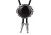 Stropdassen Western Cowboy BOLO TIE Natuurlijke Agaat Steen Lederen Kraag Touw Dames Showkostuum Accessoires Verjaardag Banquet202O302H7265894