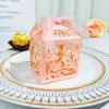 Confezione regalo 100 pezzi Scatola vuota per matrimonio Scatole per caramelle stile lusso transfrontaliero Amore e gioiosi biscotti Uccelli Perla