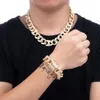 Lyxdesigner smycken Mensarmband Hip Hop Gold Armband Charm Bling Diamond Bangle For Love Iced Out Chains Hiphop Rapper Fas331C