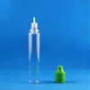 100セット/ロット30mlユニコーン透明プラスチックドロッパーボトルチャイルド耐性改ざん長い薄い薄い先端E液体蒸気ジュースe-liquide 30 mlパロ